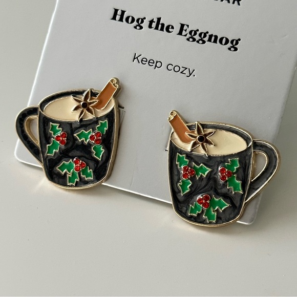 SUGARFIX x BAUBLEBAR | Hog the Eggnog Holiday Earrings NWT - Picture 2 of 3